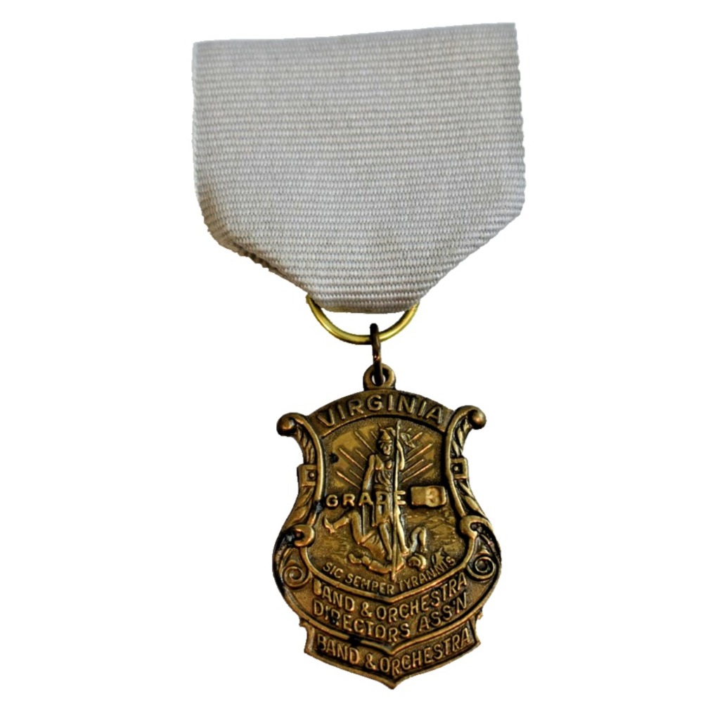 Virginia Band Orchestra Directors Ass'n Grade 3 Medal Badge Music Ribbon Bale